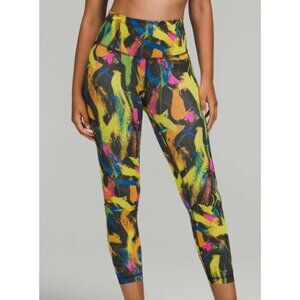 Lululemon Wunder Train High-Rise Tight 25" Undertone Black Multi Neon Women's 6